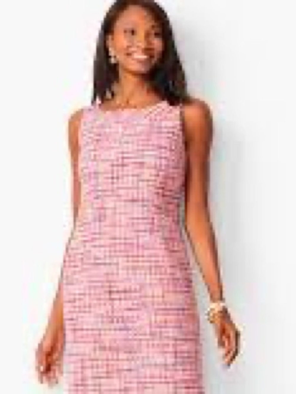 RSVP by Talbots Sleeveless Pink Tweed Shift Dress